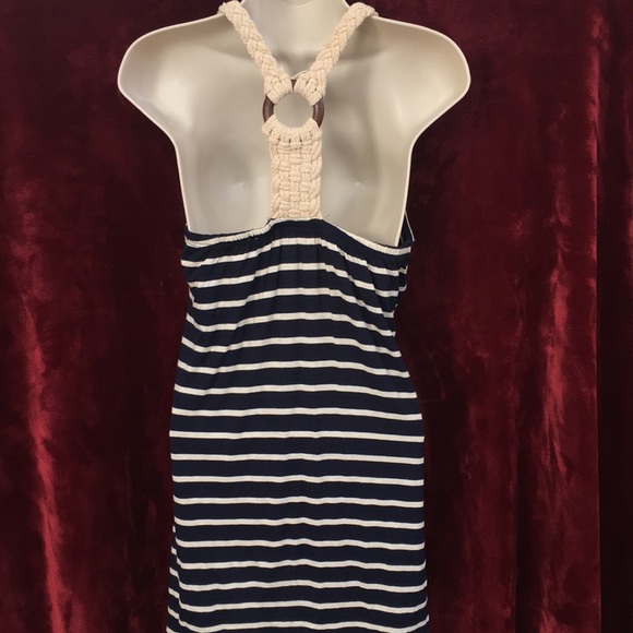 Pink rose striped mini summer dress! - Picture 3 of 4